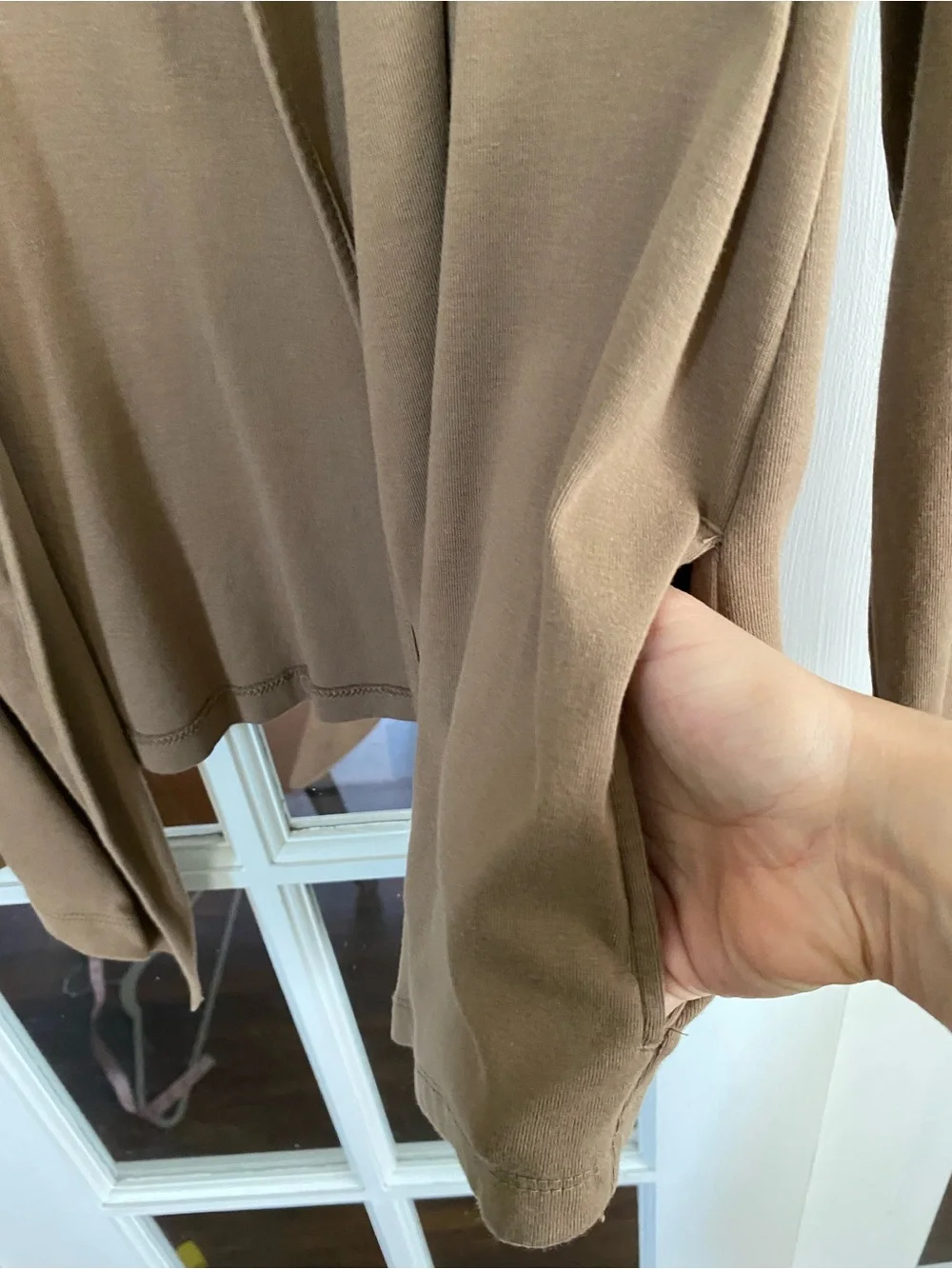 J. Jill Perfect Pima Cascade Cardigan Medium Brown 100% Cotton Waterfall Pockets